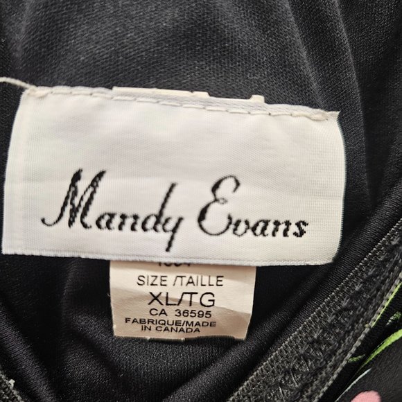 Mandy Evans Vintage Y2K Midi Floral Ruffle Hem Skirt Women Size XL Black… - Picture 7 of 7